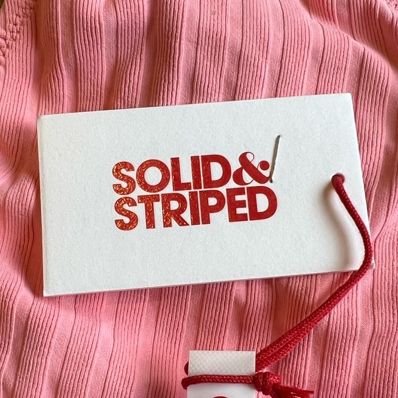 Solid & Striped Rachel Ribbed Bikini Bottom in Taffy (S) - Picture 6 of 9